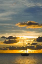 Sunset Yacht. Whilst enjoying a week-end camping on my fa... by Karen Willshaw 